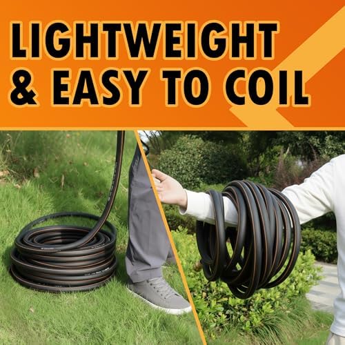 75 ft Garden Hose, 5/8 in Hybrid Rubber, Heavy Duty Water Hoses - Image 6