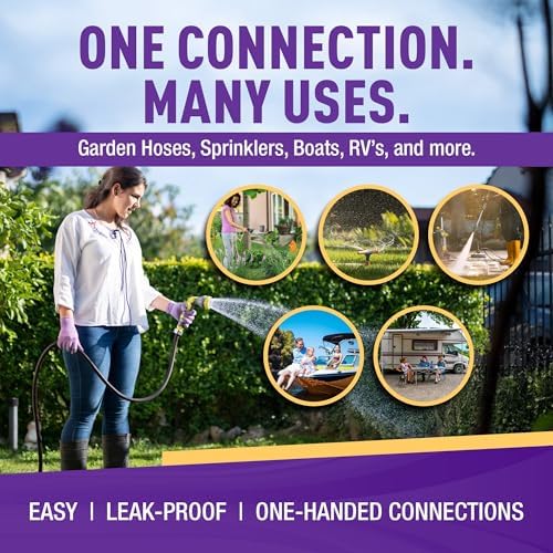 Gorilla Easy Connect Garden Hose Quick Connect Fittings ¾ Inch GHT Solid Brass Leak Proof to 200 PSI Heavy Duty - Image 5