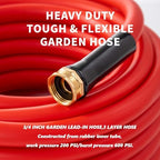 Garden Hose 100ft x 3/4” Hot/Cold Water Hose, -50°F to 190°F, Red - Image 3