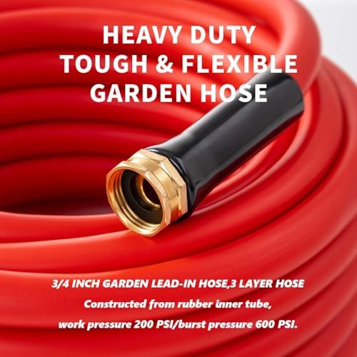 Garden Hose 100ft x 3/4” Hot/Cold Water Hose, -50°F to 190°F, Red - Image 3