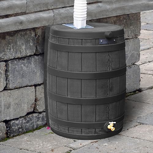 Good Ideas Rain Wizard Water Collection Barrel, 50 Gallon, Oak, 3 Pack - Image 5