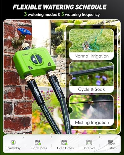 RAINPOINT WiFi Water Timer for Garden Hose, 2 Zone WiFi Sprinkler Controller, Smart Hose Timer Valve, Automatic Drip Irrigation System/Rain Delay for Garden (Brass Inlet, WiFi & Ethernet Connection) - Image 3