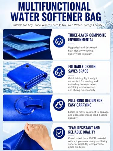 142 Gallon Water Bladder Tank, 2000D PVC Portable Water Storage Bag Blue - Image 5