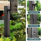 Stainless Steel Outdoor Vertical Garden Water Column, freestanding Hose Stand with Faucet, Outdoor Antifreeze Faucet Water Dispenser Hydrant for Irrigation and Washing(60cm/23.6in) - Image 4