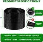 Self Sinking Aeration Hose, 3/8 inch 328 Feet Weighted Pond Aerator Hose Kit with 4 Stainless Steel Hose Clamps and 4 Copper Menders Use for Aquaculture,Garden,Pond (328ft) - Image 4