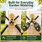 Garden Hose Splitter 2 Way Heavy Duty, Metal Body Water Hose Splitter with Shut-Off Valve, Full Flow Hose Bib Splitter, 3/4'' GHT Y Hose Connector For Outdoor Spigot Faucet - Image 5