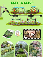 250FT Drip Irrigation System for Garden - 50FT 1/2" Main Tube & 200FT 1/4" Branch Tubing, Brass Splitter, Quick Connect Design, Perfect for Outdoor Plants, Raised Beds, Greenhouses - Image 6