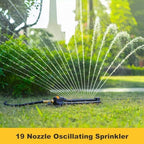 FANHAO Oscillating Sprinkler for Yard, Garden and Flower Beds, Covers Up to 3,600 sq. ft., Durable Lawn Sprinkler with 19 Precision Nozzles, Adjustable Range Watering System - Image 2