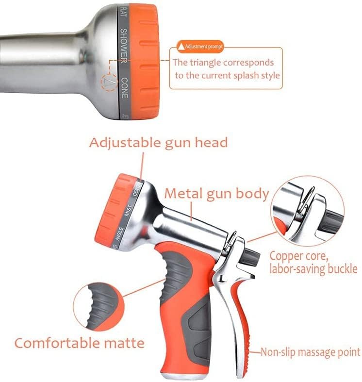 Marycan Garden Hose Nozzle Sprayer, Heavy Duty Metal Hose Nozzle with 9 Adjustable Patterns (Color : Blue) - Image 3