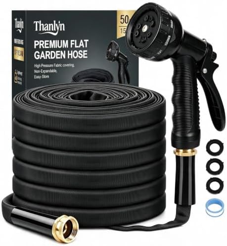 Garden Hose 100 FT Non-Expanding, Ultra-Lightweight, Kink-Resistant, Burst-Proof, Lead-Free & All-Weather Flexible High-Pressure Hose for Watering, Yard Work, Car Cleaning & Pet Bathing (100 FT) by Unknown