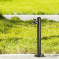 Garden Water Column Vertical Square 304 Stainless Steel with Double Faucet Antifreeze Freestanding Garden Hose Holder for Patio Backyard(Black B,Low-Cut) by ZUGIATP