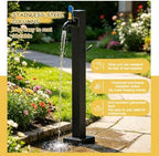 Outdoor Faucet Stainless Steel Garden Water Column Hose Stand, Freestanding Floor Mounted Hydrant Water Tap, Bottom Or Side Inlet/Freeze Proof(Style 4,Height: 80cm/31.5in) - Image 6