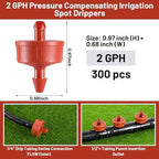 300pcs 2 GPH Pressure Compensating Drippers for Drip Irrigation - Image 2