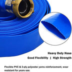 DAVCO 3" ID × 50 ft Pool Backwash Hose, Heavy Duty Reinforced Blue PVC Lay Flat Water Discharge Pump Hoses For Swimming Drain Pools and Clean Filters, With Aluminum Pin Lug Fittings - Image 4