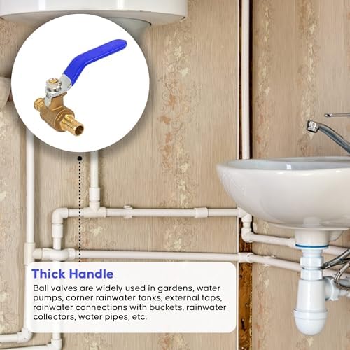 3/4" Pex Brass Ball Valve - Pex Fittings 3/4 Inch - 3/4 Pex Shut Off Valve - Crimping Tool - Fittings 3/4 Inch - Water Hose Shut Off Valve - Crimp Brass Ball Valve Hot Cold (Pack of 10) - Image 3