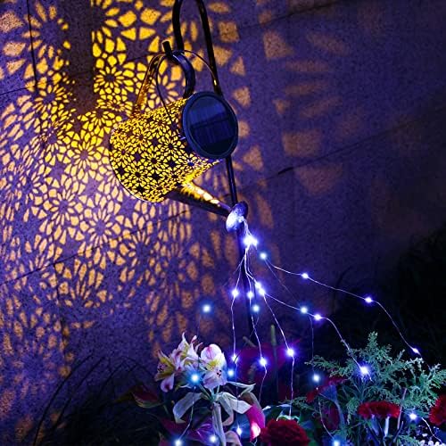 VOOKRY Solar Watering Can Lights, Large Retro Hanging Blue Solar Lights Outdoor Decorative Garden Decor Waterproof for Outside Patio Yard Porch Lawn Landscape, Gifts for Women Mom Grandma Birthday - Image 2