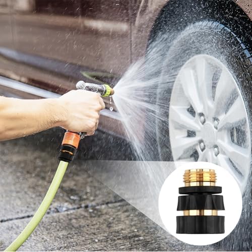 Quick Connect Hose Fittings Male and Female Set, 3/4 Inch Aluminum Garden Hose Fitting Quick Connector with Rubberized Grips, Water Hose Connector for Garden (6 Set) - Image 4
