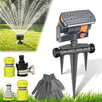 16-Nozzle Oscillating Sprinkler with Dual-Zone Sprinkler Water Timer, Adjustable Lawn & Garden Irrigation System, Turbo 360° Automatic Rocking Sprinkler for Lawn Yard Garden Watering (B) by LegvixiQualityYouCanTrust