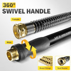 Heavy Duty Garden Hose 50ft, 5/8" Rubber Hose Durable 4 Layer Construction - Image 5