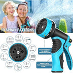 Expandable Garden Hose 50 ft Water Hose with 10 Function Spray Nozzle, Lightweight Flexible Hose with 3/4 Inch Solid Fittings and 4-Layer Latex Core, 50ft Retractable Stretch Hose (Blue) - Image 5