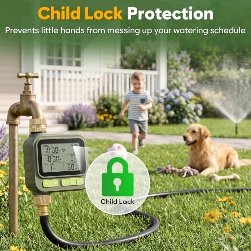 1 Zone Water Timer with Brass Inlet Outlet, Sprinkler Timer for Garden Hose - Image 4