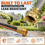 100FT Garden Hose, 1/2" Non-Expandable Lightweight Hybrid Water Hose with Solid Brass Fittings, Flexible & Tangle Resistant Hose, Leak Resistant for Backyard, Garden, Car Washing and Outdoor Use - Image 4
