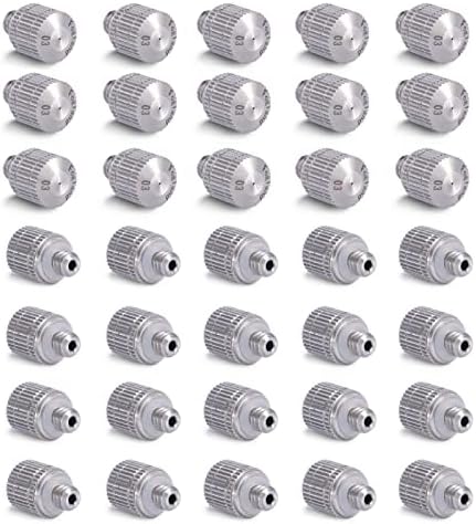 Fogland Stainless Steel Misting Nozzles, 35 Pack, 0.012" Orifice Mist Heads by Fogland