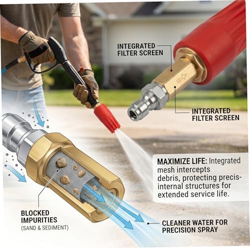 Turbo Nozzle Pressure Washer, Rotating Spray Pressure Washer Tips with Built-In Filter for Car Wash, Garden, Industry, 5000 Psi Rated, Turbo Nozzle - Image 5