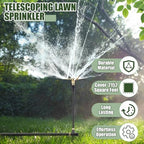 Funnymoom 2 Pack 3-arm Rotating Telescoping Sprinkler 360 Degree Swivel Garden Sprinkler High Rise Lawn with Step Base up to 41.7 Inch for Large Area Coverage (Black) - Image 6