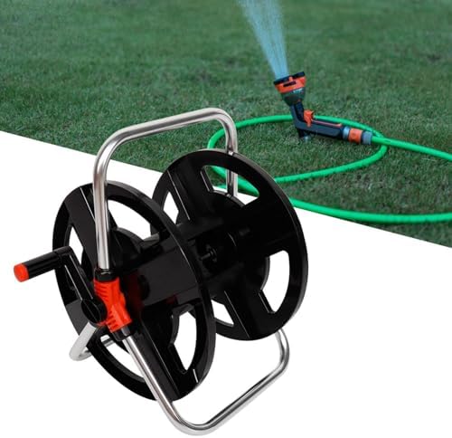 Hose Reel, 35 Meter Water Pipe Storage Rack Holder Freestanding Hose Winding Reel Cart for Outside Garden Patio Car Washing Watering - Image 5