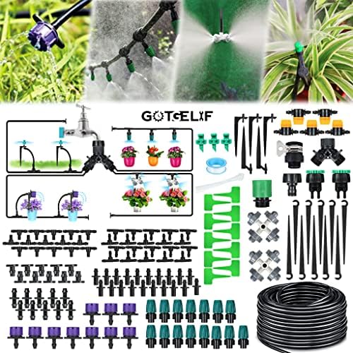 GOTGELIF 40m Irrigation System, DIY Micro Drip Irrigation Kit with Adjustable Nozzle, Automatic Watering Kit, Garden Plant Watering System for Yard, Greenhouse, Lawn by Brandintroduction