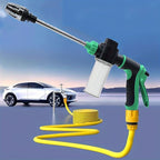High Pressure Spray Gun & Foam Cannon 2-in-1-360° Adjustable Nozzle, Fits 3/4" US Garden Hose, for Car Washing, Pet Bathing, Yard Cleaning (Effortless Trigger Design) (green nozzle (without hose)) by Unknown