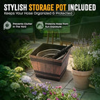 Bernini 40-Ft Metal Garden Hose with Storage Pot, Heavy-Duty, Flexible and Expandable Garden Hose, Kink-Free Stainless Steel, Includes Spray Nozzle & Brass Fittings - Image 5