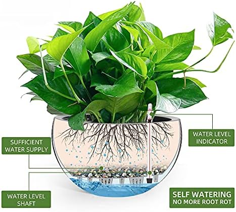 Dexceder 13.5 Inch Self Watering Hanging Planter (Brown) - Image 2