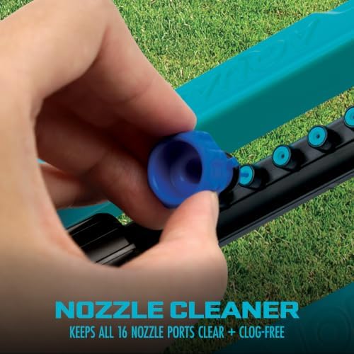 Aqua Joe 2 Pack Oscillating Lawn Sprinkler with Adjustable Spray, 16 Clog-Resistant Nozzles, Metal Base, 3600 Sq Ft Coverage & Garden Hose Connection - Image 5