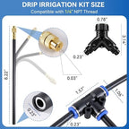 Drip Irrigation System 100FT 1/4" (17PCS Nozzles) for Garden, 83 PCS Leak-Proof Garden Watering System, 360° Adjustable Automatic Plant Water Kit for Raised Beds, Greenhouse, Lawn, Patio, Yard - Image 5