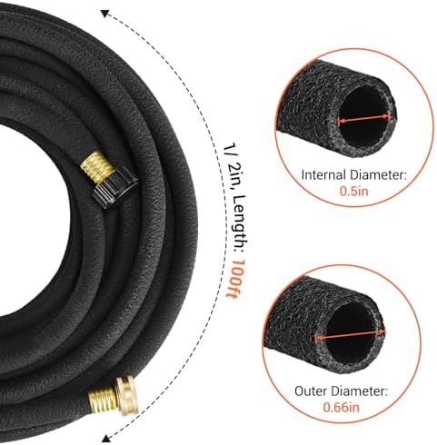 MAMIZO Soaker Hose 100 Ft 1/2" Brass Connectors Heavy Duty Water Saving - Image 4