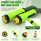 NON-EXPANDABLE Garden Hose 75ft x5/8'', Heavy Duty Flexible Water Hose with 10-Function Sprayer, Lightweight, Leak Proof, Durable Fabric Skin, Pressure Resistant for Yard, Outdoor - Image 4