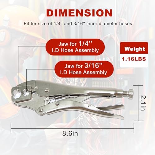 1/4"I.D. Torch Hose Repair Kit, Oxygen Acetylene Hose Repair Kit, Air Hose Crimper Tool - Image 5