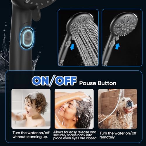 Cobbe 9 Spray Modes Handheld Shower Head, Water-Saving, Matte Black - Image 3