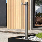 Vertical Garden Faucet Column for Outdoor, Heavy Duty Steel Hose Holder with 15M Spray Gun & Hooks - Free Standing Tap Water Fountain Stand for Villa Courtyard Watering, Floor Mounted by Unknown