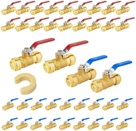 40PCS Foskan 3/4" Push Fit Ball Valves,1/4" Turn Shut-off Valves by Unknown