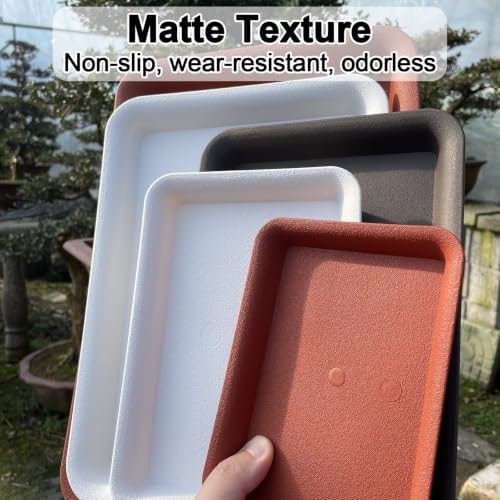 Durable Rectangular Resin Potted Plant Trays, Planter Water Tray - Image 5