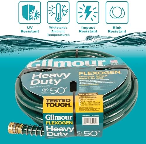 Gilmour Flexogen 5/8" x 50' Heavy Duty Flexogen Water Hose, Flexible Garden Hose for Vegetable Gardens, Flower Beds, and Lawn Sprinklers - Image 3
