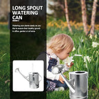 Kichvoe Galvanized Iron Watering Can 5l with Long Spout Thickened Vintage Metal Pot for Indoor and Outdoor Plant Watering Garden Flower Bonsai - Image 6