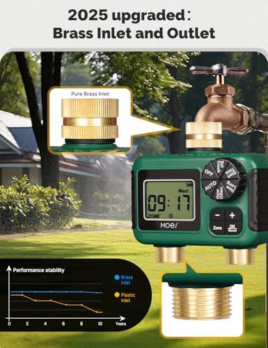 MOES 2 Zone Sprinkler Timer for Garden Hose,Brass Inlet &Outlet Water Timer - Image 3