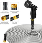 100ft Garden Hose, Heavy Duty Metal Water Hose 100 ft with 10 Function Nozzle, Flexible No-Kink, Pet-Proof & Puncture-Proof Stainless Steel Outdoor Hose for Yard - Image 6