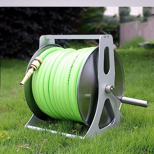 Water Pipe Storage Rack Heavy Duty Stainless Steel Hose Reel, Garden Washer Hose Reel with Mounting Bracket, Holds 40m/130Feet 1/2inch Hose, Wall Mounted or Floor Standing Hose Holder Stand - Image 7