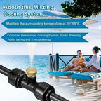 uxcell Misting Cooling System, 75FT(23M) Misting Line +28 Mist Nozzles +3/4" Brass Adapter, Misters for Outside Patio Garden Greenhouse Umbrella - Image 2