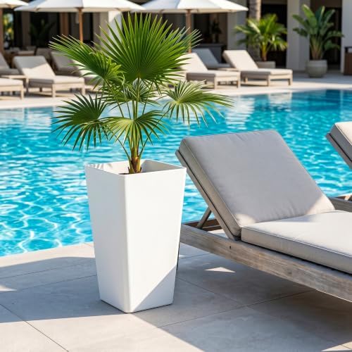 KOL Planters for Outdoor Plants, 20 Inch Tall White Plant Pots, 2 Pack - Image 5